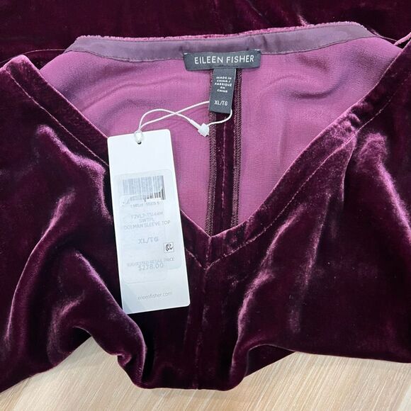 EILEEN FISHER Sweet Plum Dolman V Neck Top - Picture 8 of 10